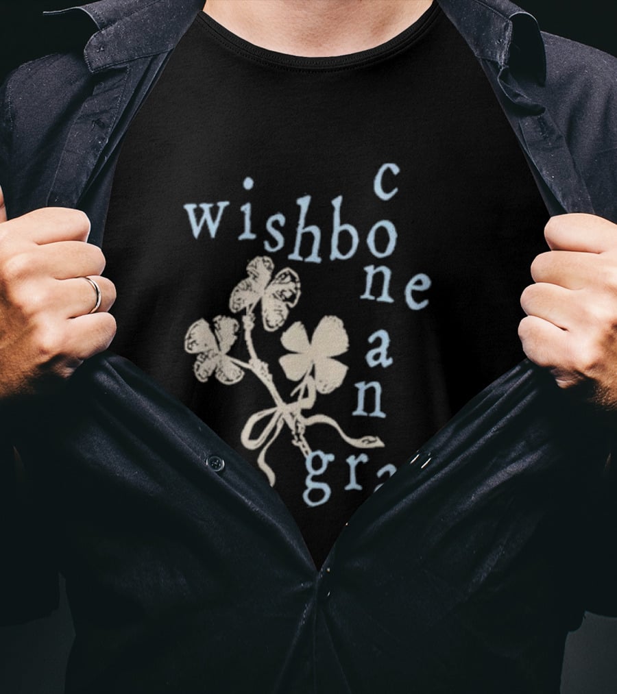Wishbone Conan Gray Four-Leaf Clover Ribbon T-Shirt