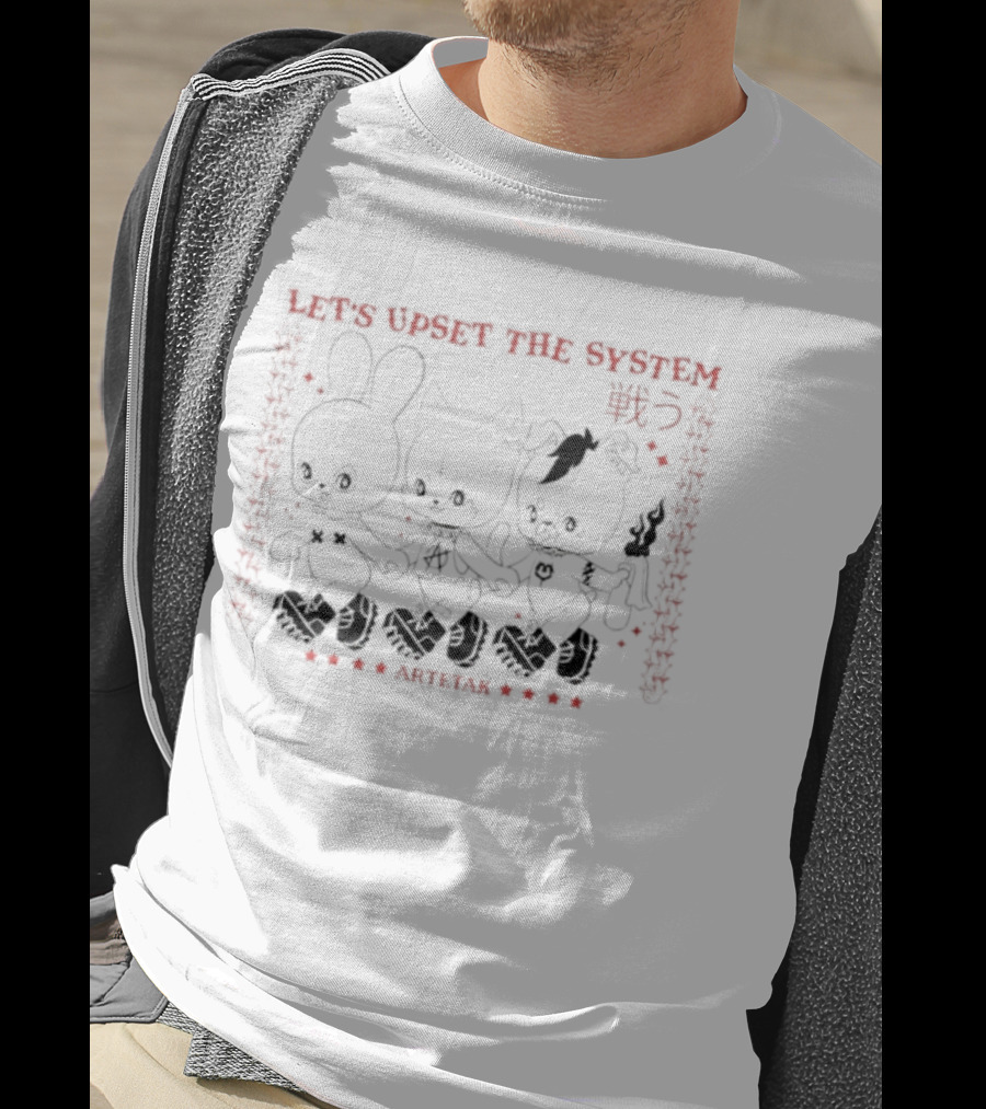Let's Upset The System Three Anthropomorphic Animals Japanese War Artteak T-Shirt