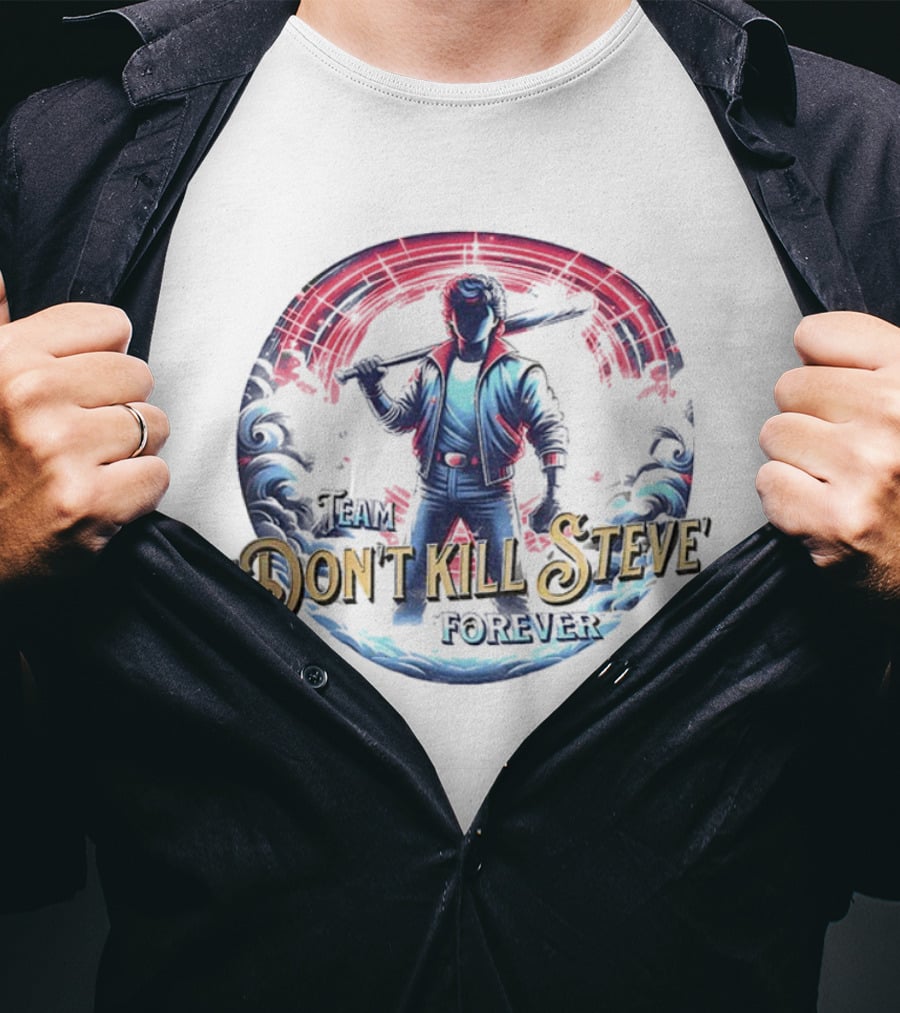 Stranger Things Don't Kill Steve Forever Vintage Biker Character Design T-Shirt