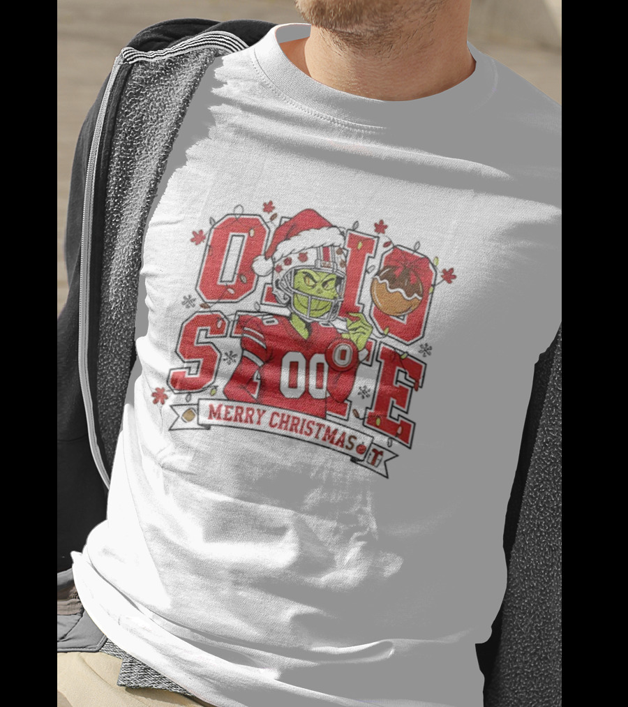 Ohio State Buckeyes Grinch Merry Christmas Football Fan Apparel T-Shirt
