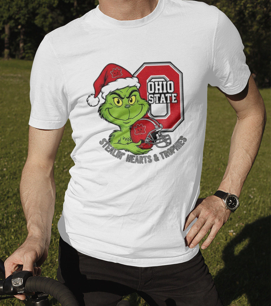 Ohio State Christmas Grinch Stealin’ Hearts Trophies T-Shirt