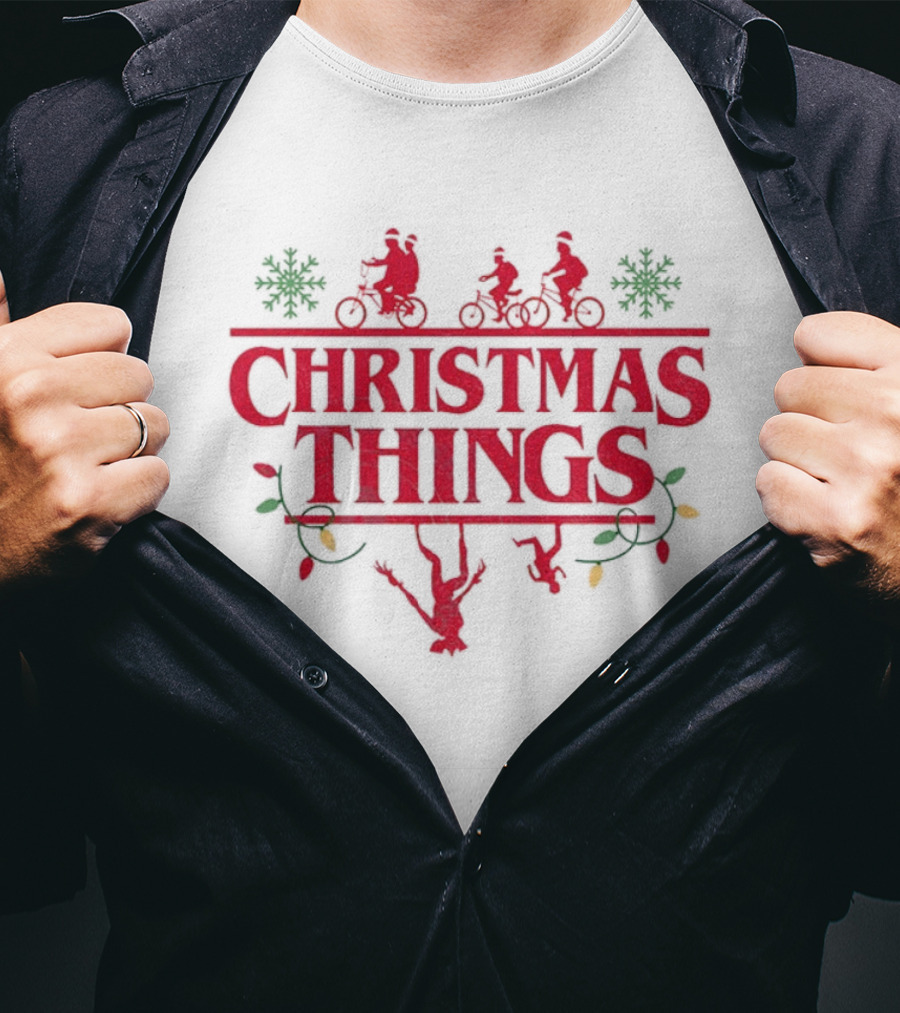 Christmas Things Upside Down Merry Stranger Christmas 2025 T-Shirt