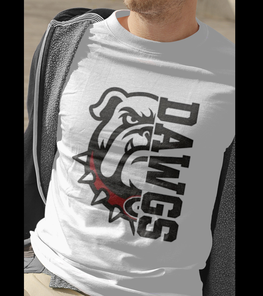 Georgia Bulldogs Dawgs Split Bulldog Graphic T-Shirt