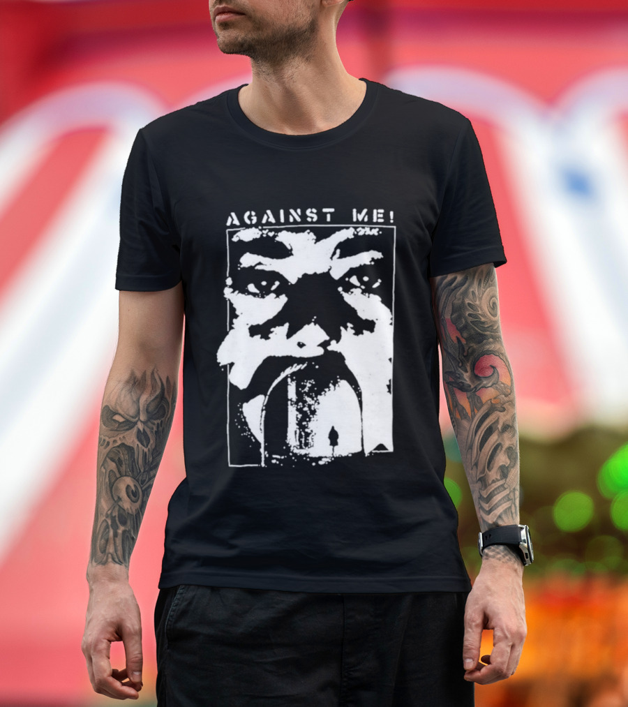 Against Me! Mouth Tunnel Face Design T-Shirt
