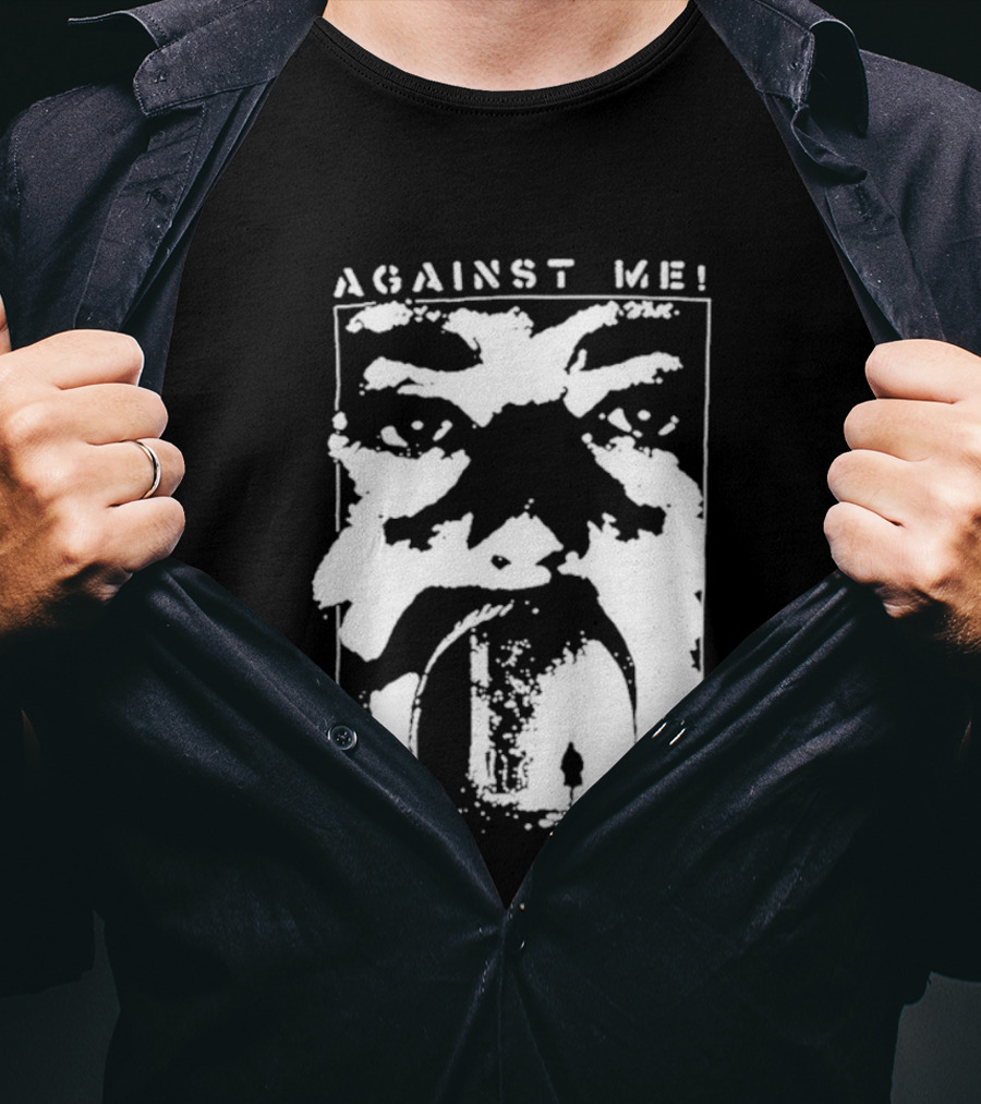 Against Me! Mouth Tunnel Face Design T-Shirt