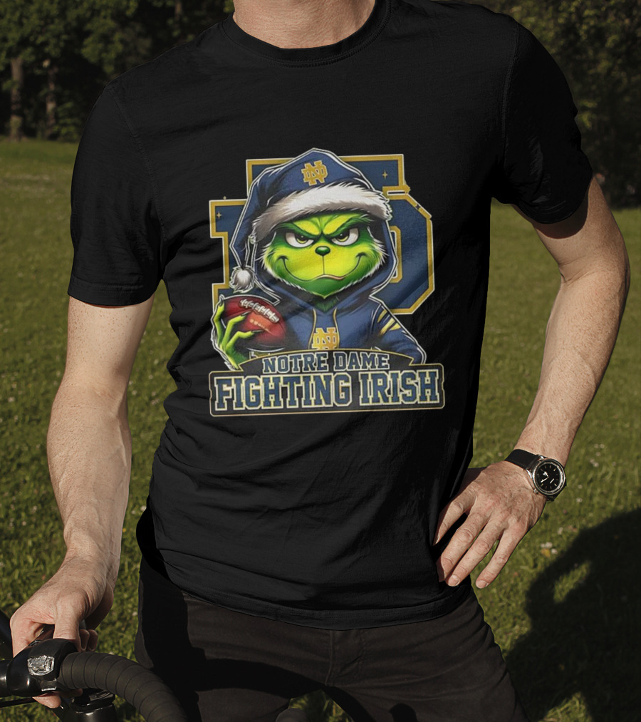 Grinch Notre Dame Fighting Irish Football Christmas 2025 T-Shirt