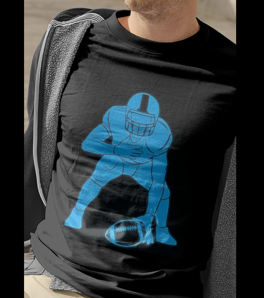 Matthew Stafford Football Neon Glow Blue T-Shirt