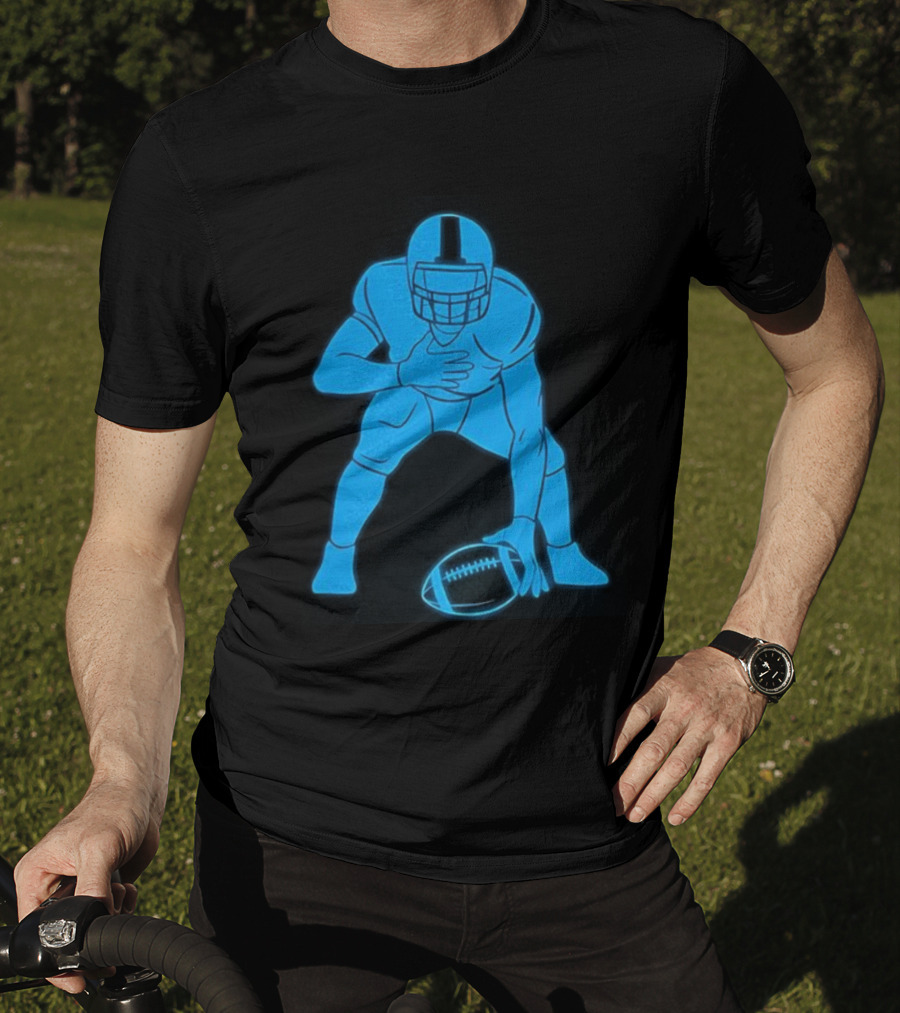 Matthew Stafford Football Neon Glow Blue T-Shirt