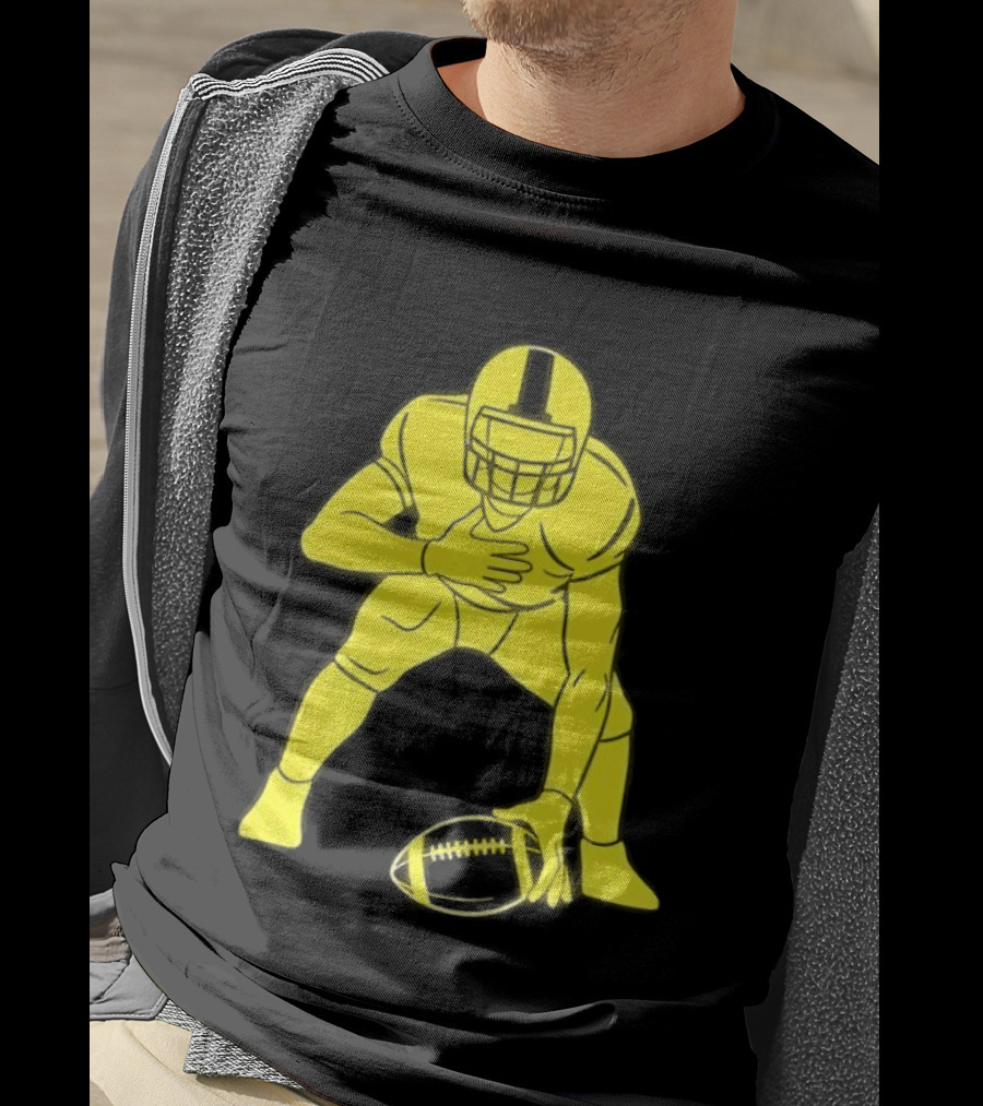 Matthew Staffords Daughter Yellow Football Player Silhouette T-Shirt