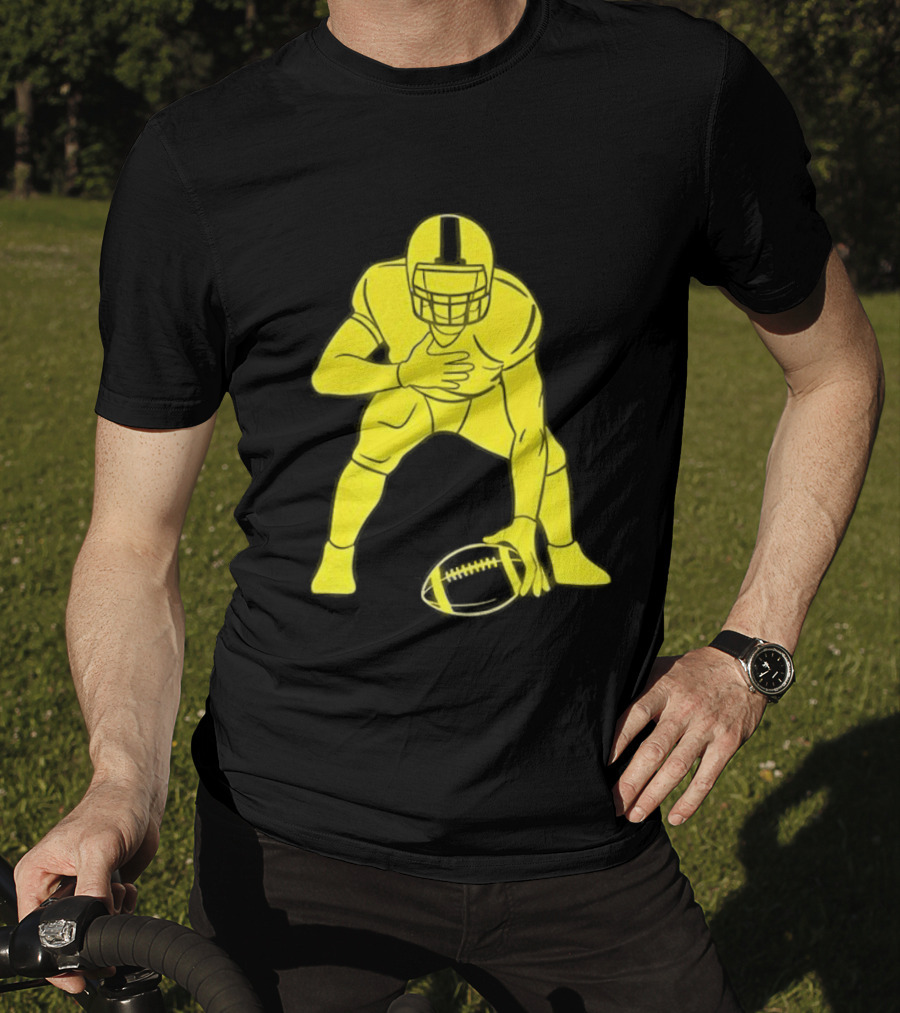 Matthew Staffords Daughter Yellow Football Player Silhouette T-Shirt
