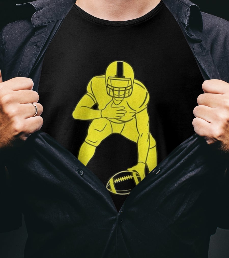 Matthew Staffords Daughter Yellow Football Player Silhouette T-Shirt