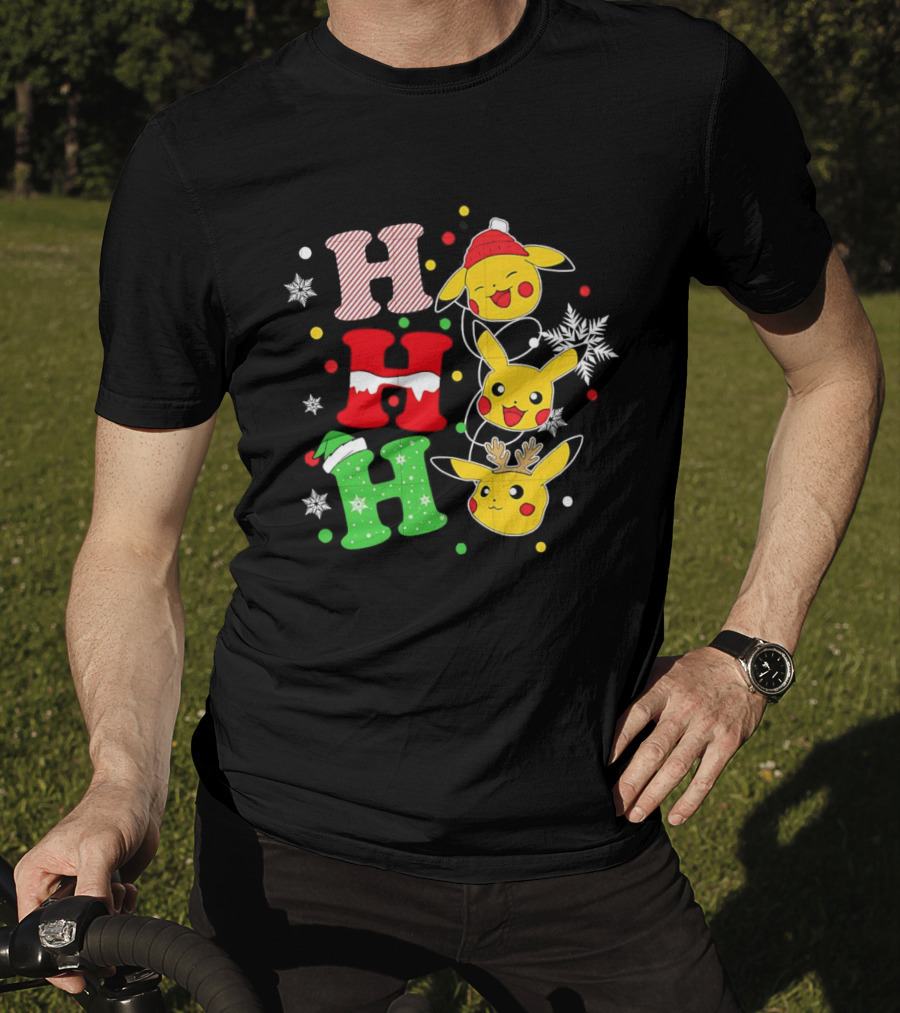 Pikachu Ho Ho Ho Christmas Festive Holiday Pokémon Celebration T-Shirt