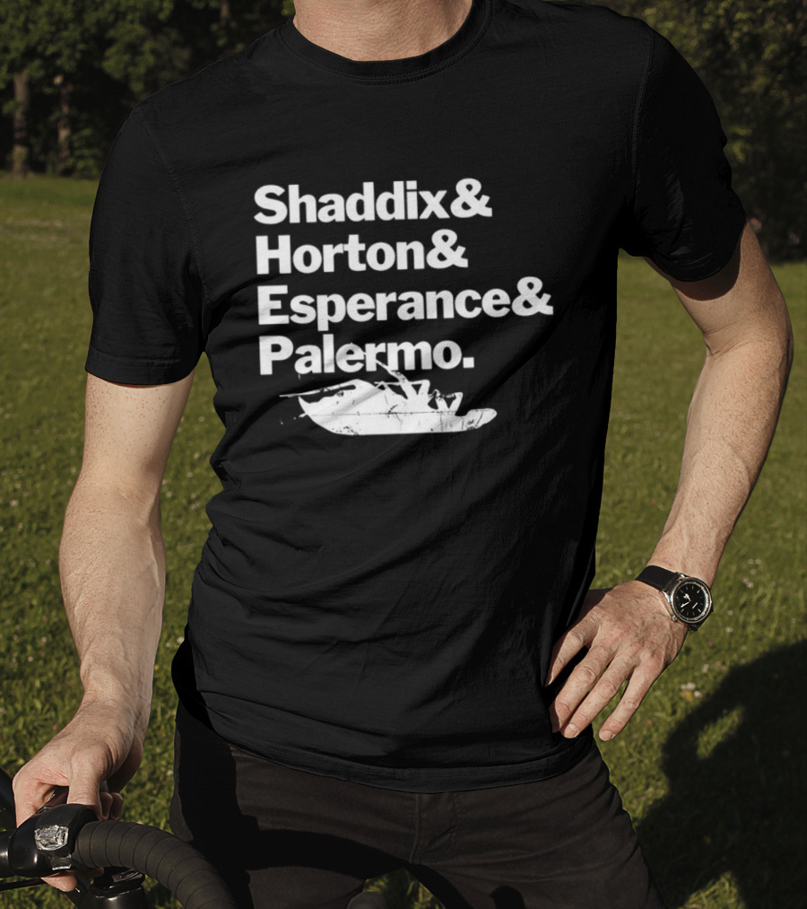 Shaddix Horton Esperance Palermo Band Member Names White Text T-Shirt
