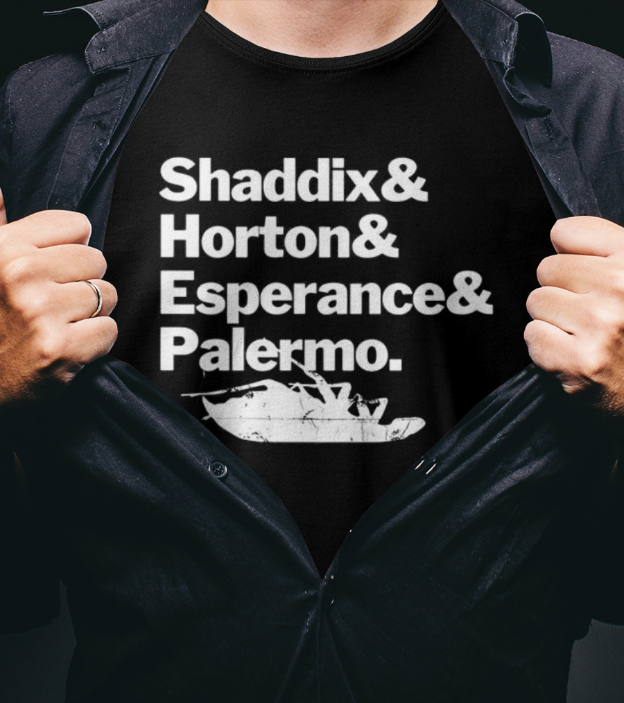 Shaddix Horton Esperance Palermo Band Member Names White Text T-Shirt