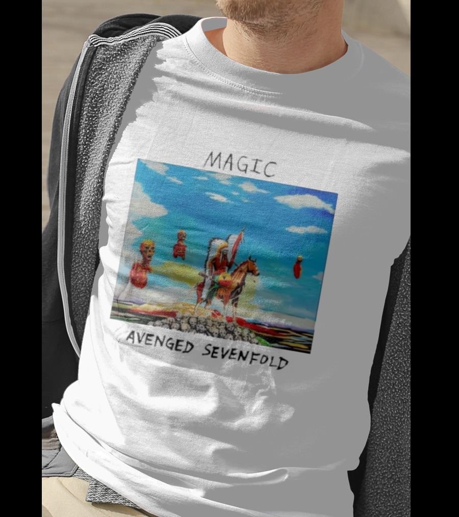 Avenged Sevenfold Magic Single Cover Warrior On Horseback With Skulls And Sky T-Shirt
