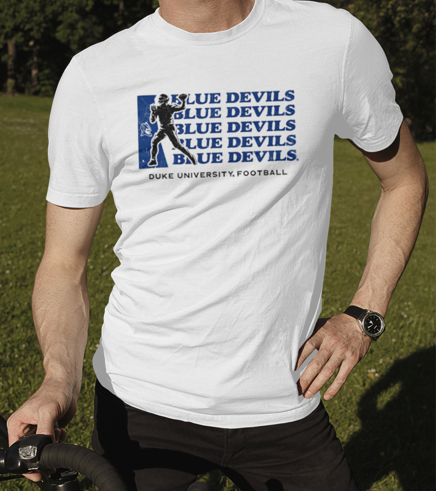 Duke Blue Devils Football Silhouette Duke University Blue Devils T-Shirt