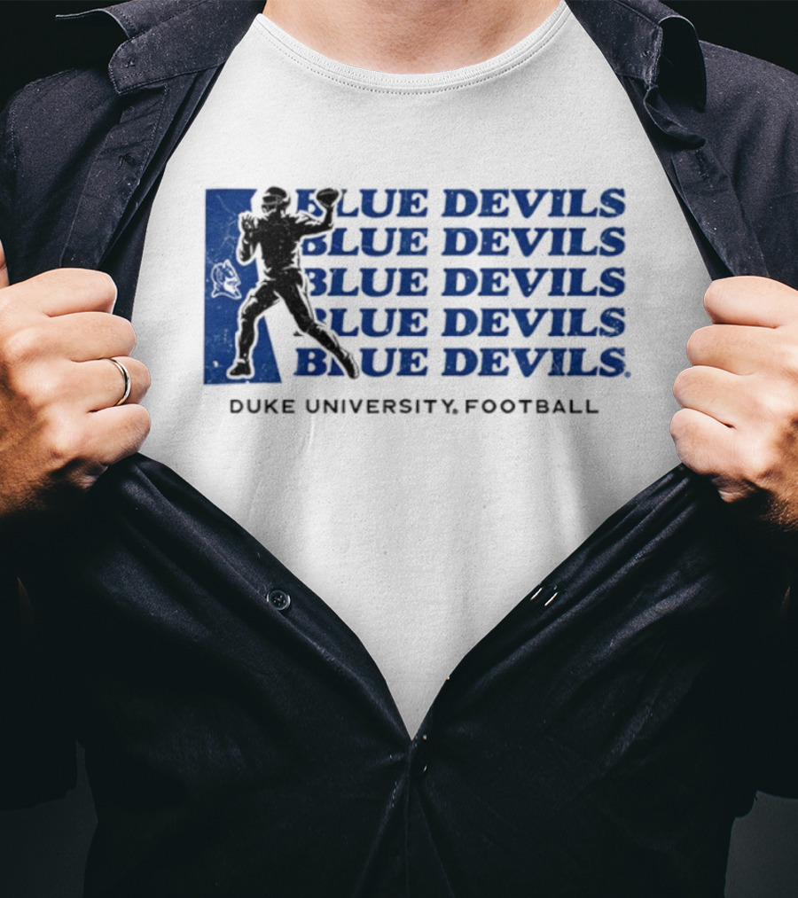 Duke Blue Devils Football Silhouette Duke University Blue Devils T-Shirt