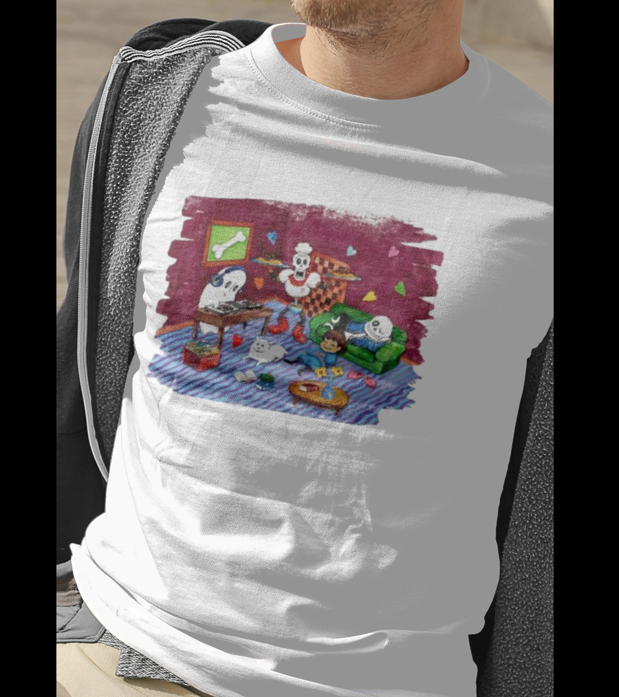 Chitei De Chill Ghost Skeleton Underground Relaxation Scene T-Shirt