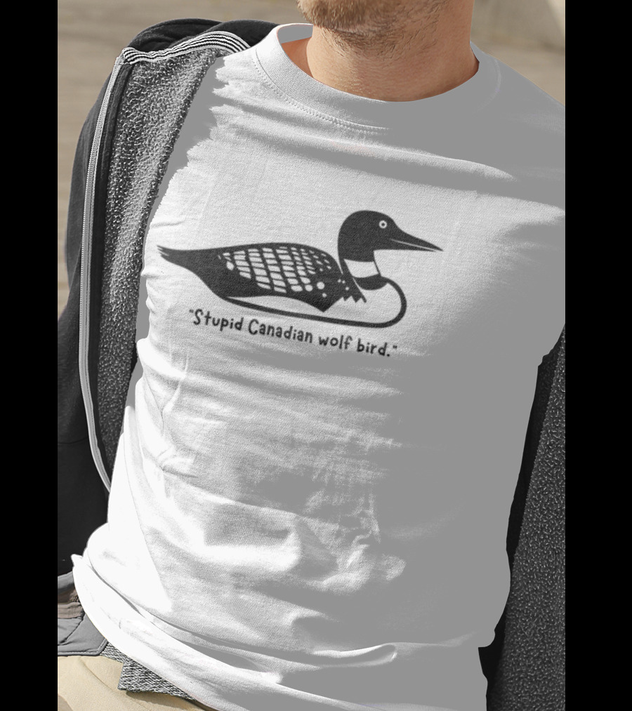 Heated Rivalry Stupid Canadian Wolf Bird Loon T-Shirt