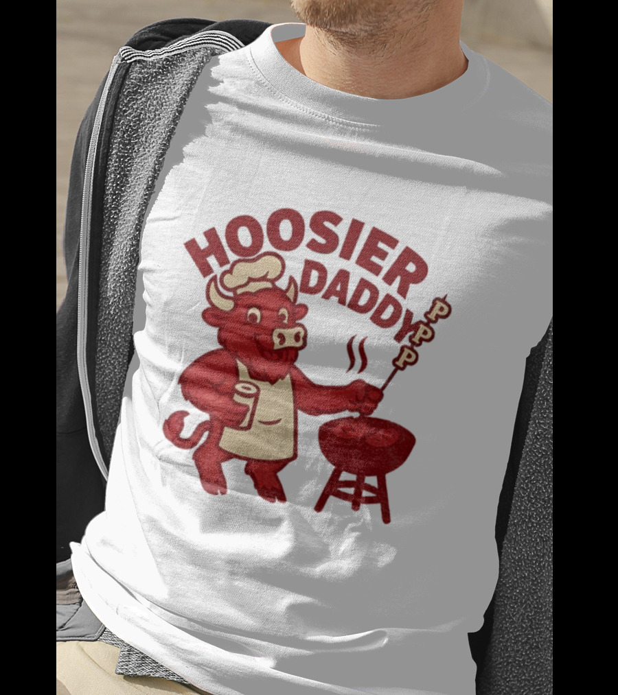Hoosier Daddy PPP Indiana Hoosiers Football Coach Cig BBQ Bull Chef T-Shirt