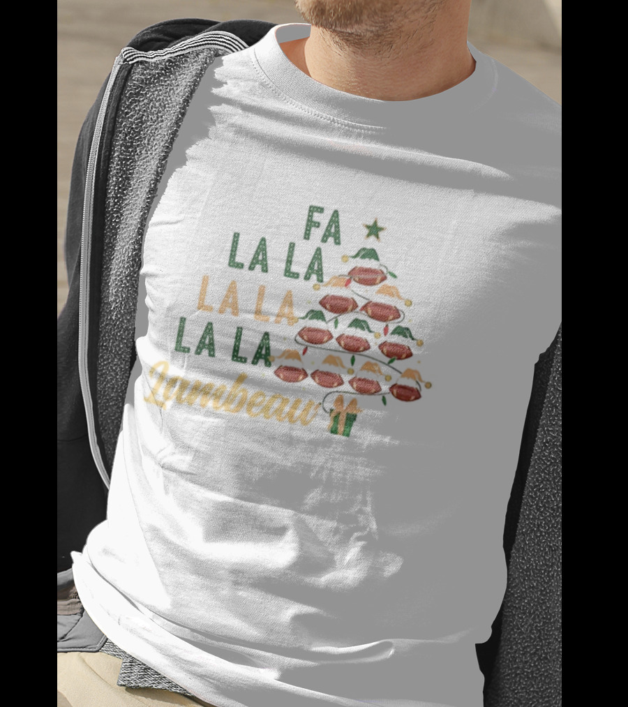 Fa La La La Lambeau Christmas Tree Green Bay Packers Football Christmas T-Shirt