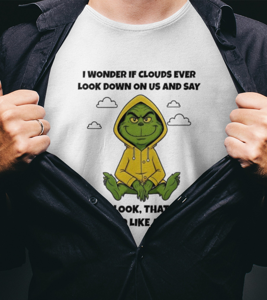 Grinch In Yellow Cloud Humor Wondering Idiot Shape T-Shirt