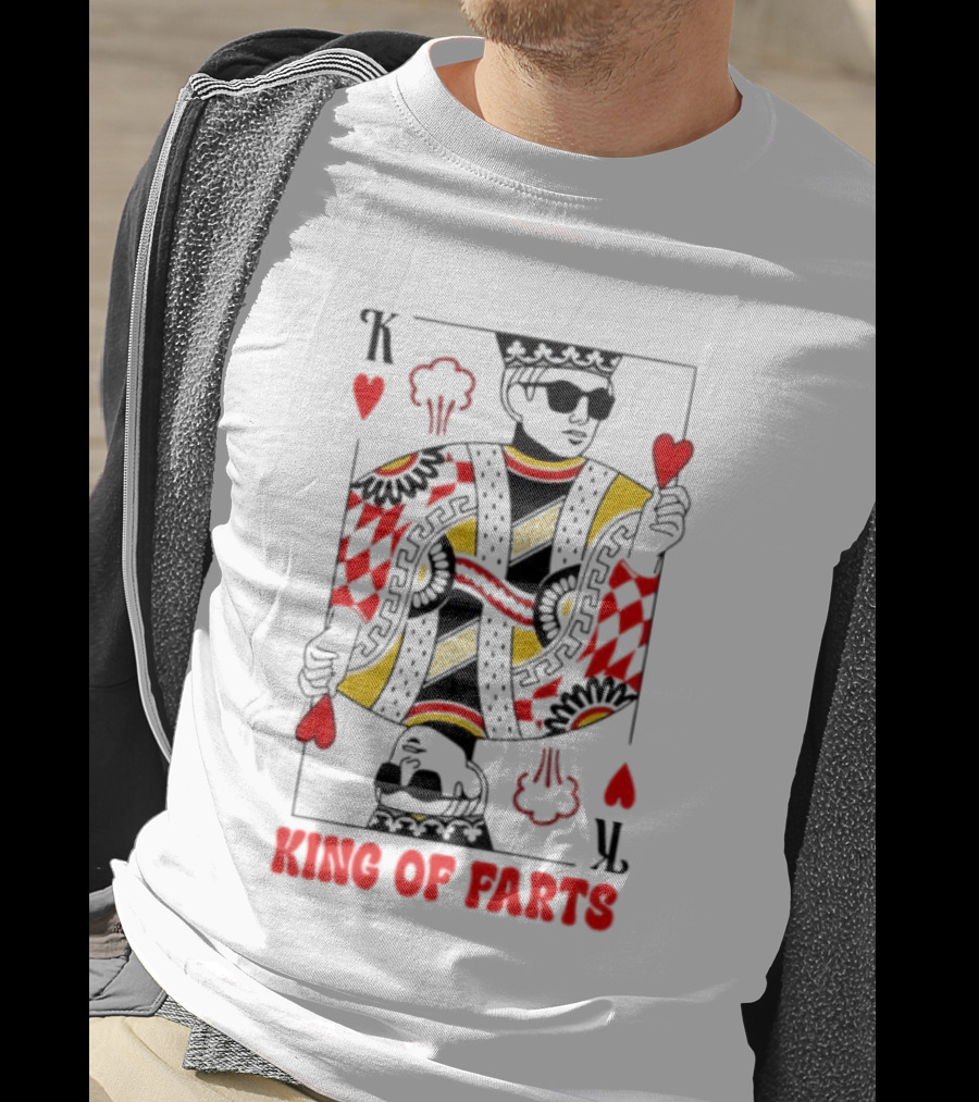 King Of Farts Playing Card Hearts K Graphic Fun Parody T-Shirt