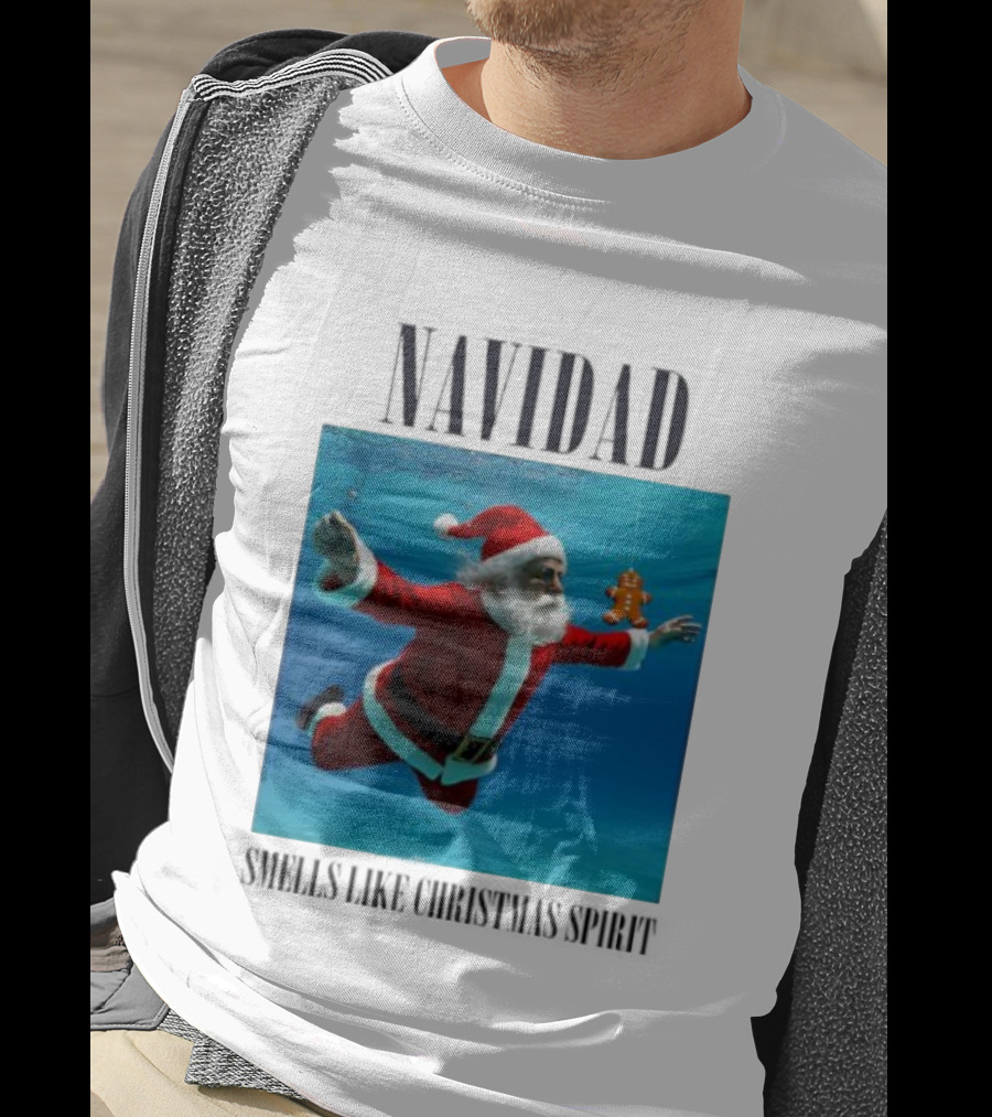 Navidad Santa Claus Underwater Smells Like Christmas Spirit T-Shirt