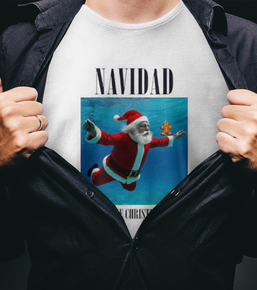 Navidad Santa Claus Underwater Smells Like Christmas Spirit T-Shirt