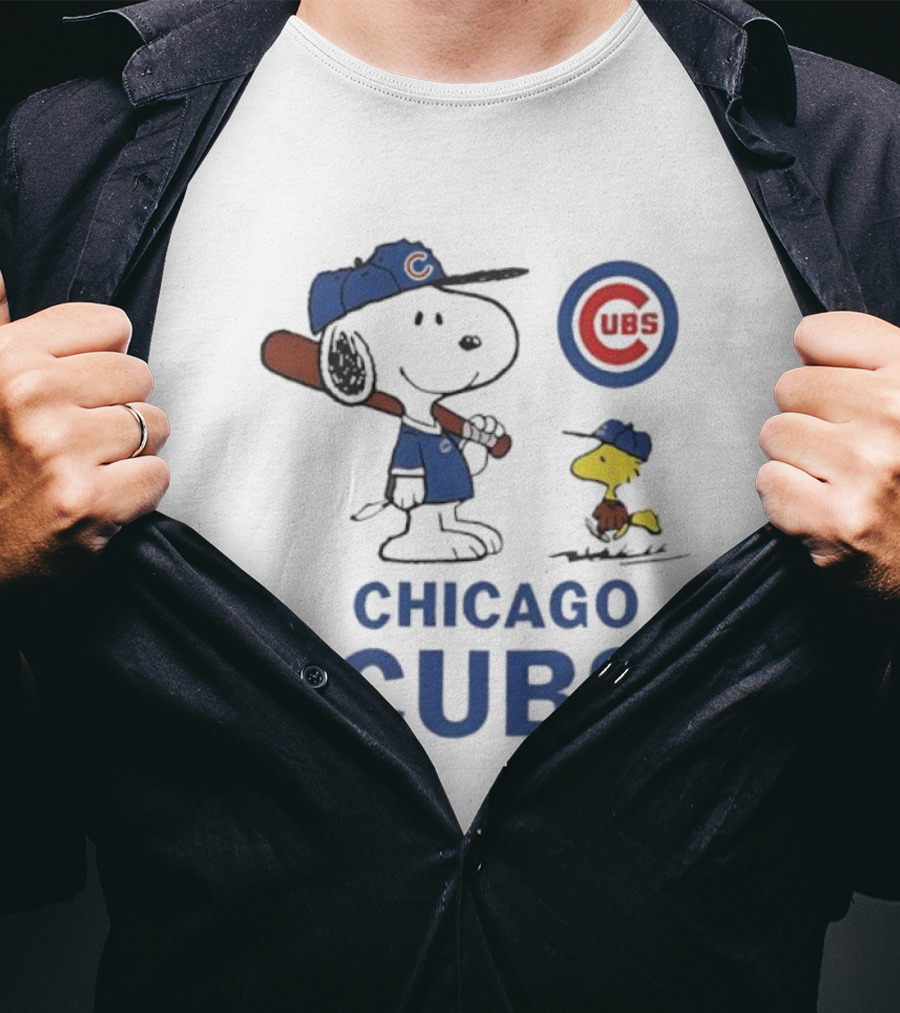 Peanuts Snoopy Woodstock Chicago Cubs Toddler Baseball C Cap T-Shirt