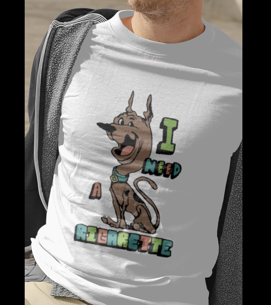 Scooby-Doo I Need A Cigarette Funny Cartoon T-Shirt
