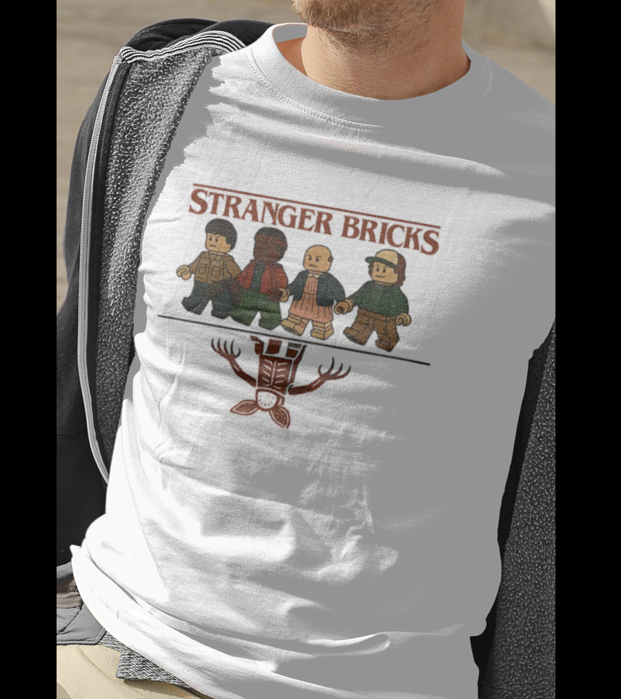 Stranger Bricks Upside Down Lego Characters Stranger Things Demogorgon T-Shirt