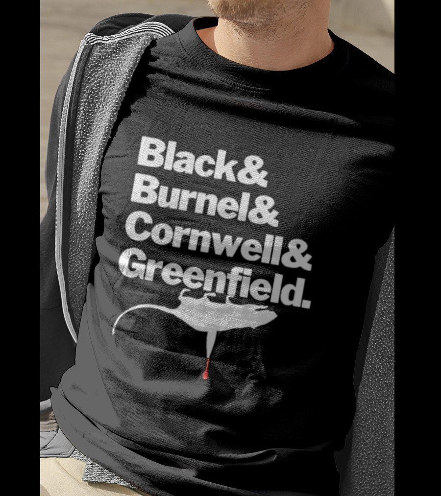 Black Burnel Cornwell Greenfield Rat Icon With Blood Drip T-Shirt