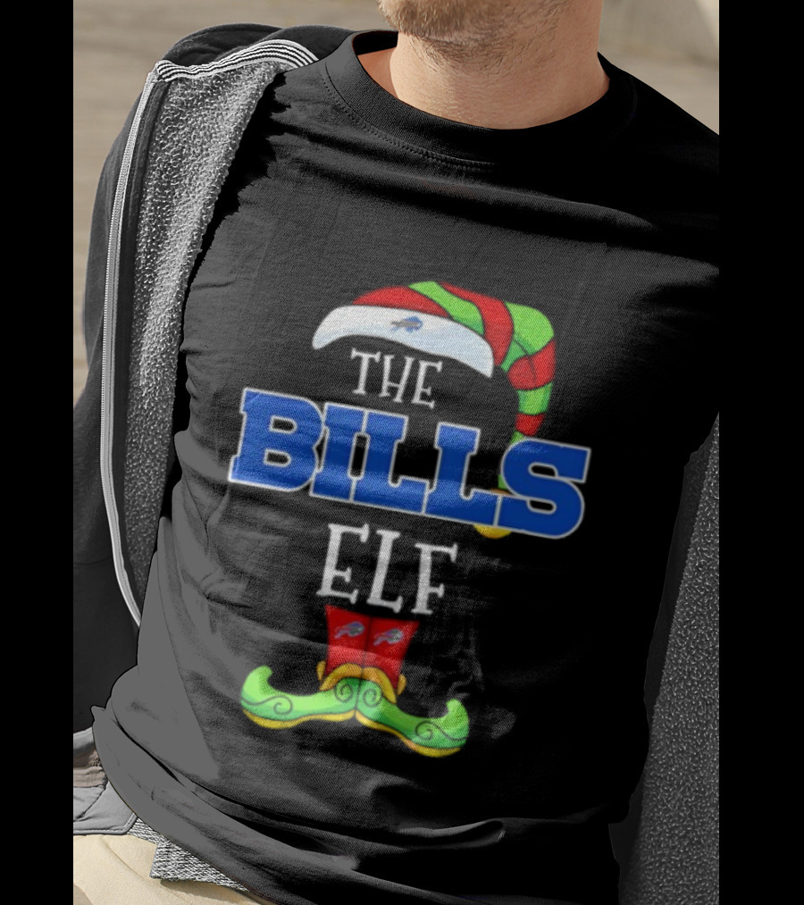 Buffalo Bills Christmas Elf Hat And Boots Holiday Fan Gear T-Shirt