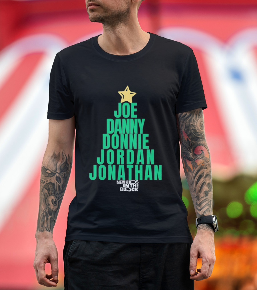 Joe Danny Donnie Jordan Jonathan Christmas Tree New Kids On The Block T-Shirt