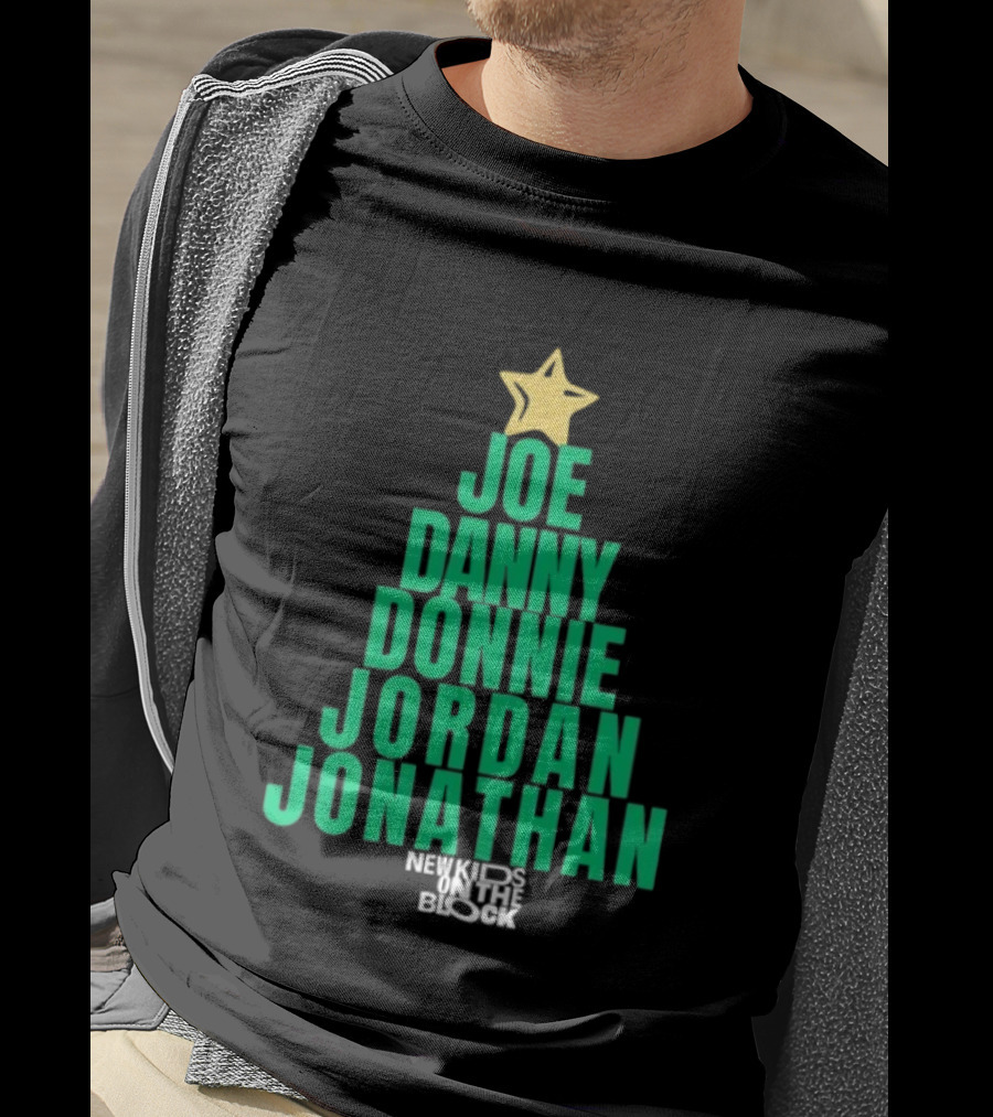 Joe Danny Donnie Jordan Jonathan Christmas Tree New Kids On The Block T-Shirt