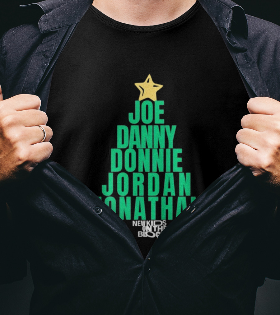 Joe Danny Donnie Jordan Jonathan Christmas Tree New Kids On The Block T-Shirt