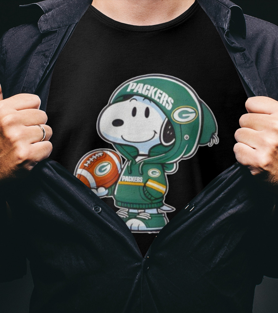 Snoopy Packers Football Green Bay Fan Swea Football T-Shirt