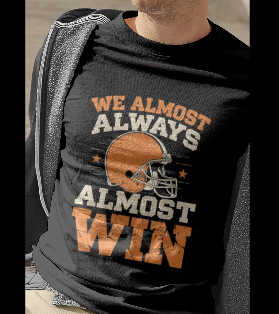 We Almost Always Almost Win Football Retro Helmet Stars T-Shirt
