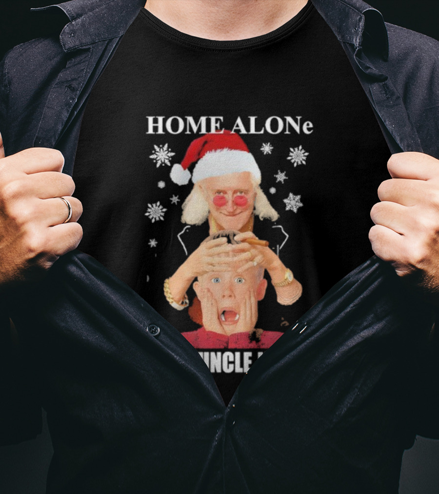 HOME ALONe Merry Christmas With Uncle Jimmy Santa Hat T-Shirt