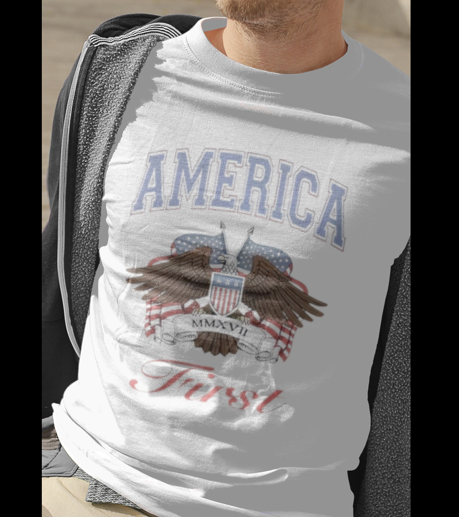 America First Vintage Eagle MAGA Patriotic Design T-Shirt