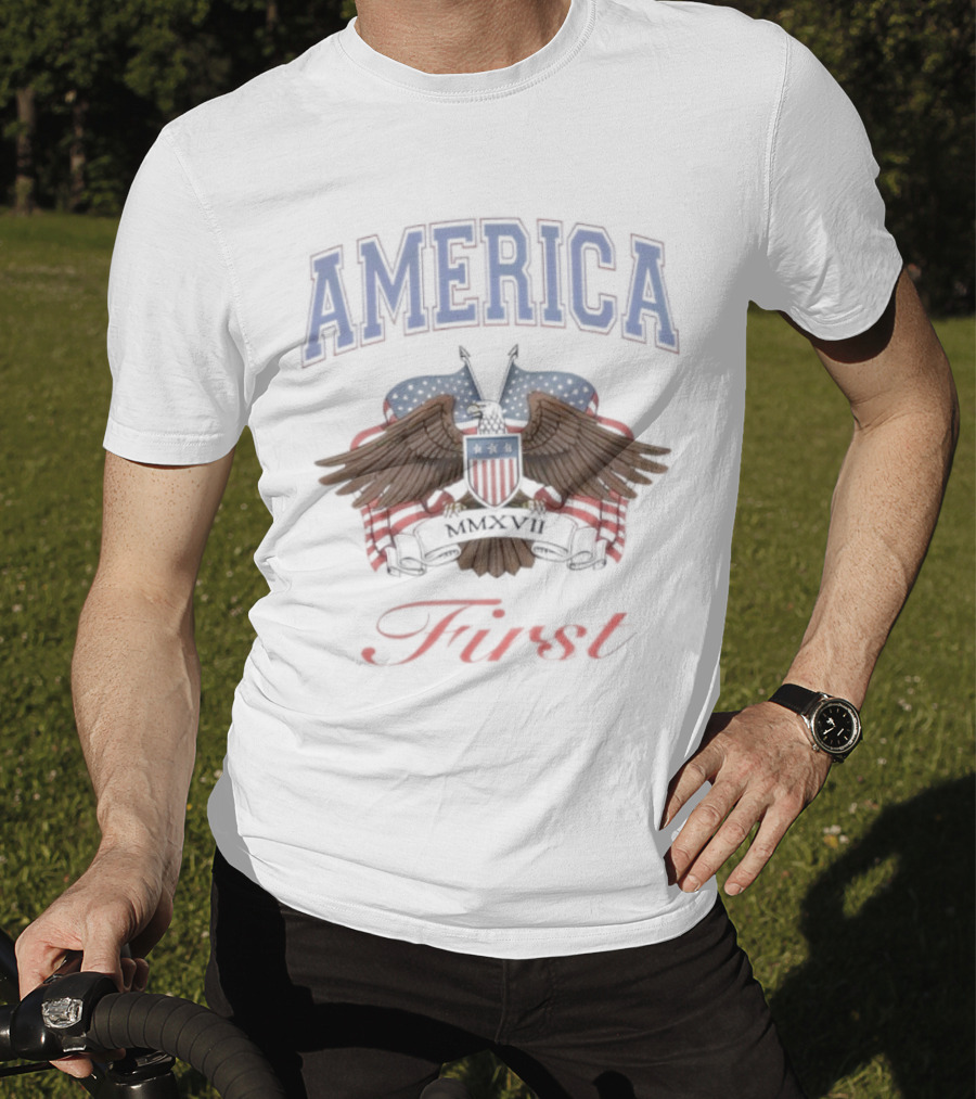 America First Vintage Eagle MAGA Patriotic Design T-Shirt