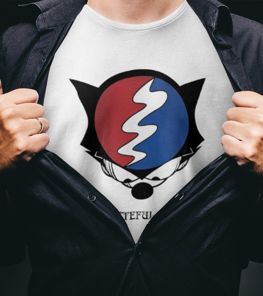 Grateful Dead Felix The Cat Steal Your Face Emblem T-Shirt
