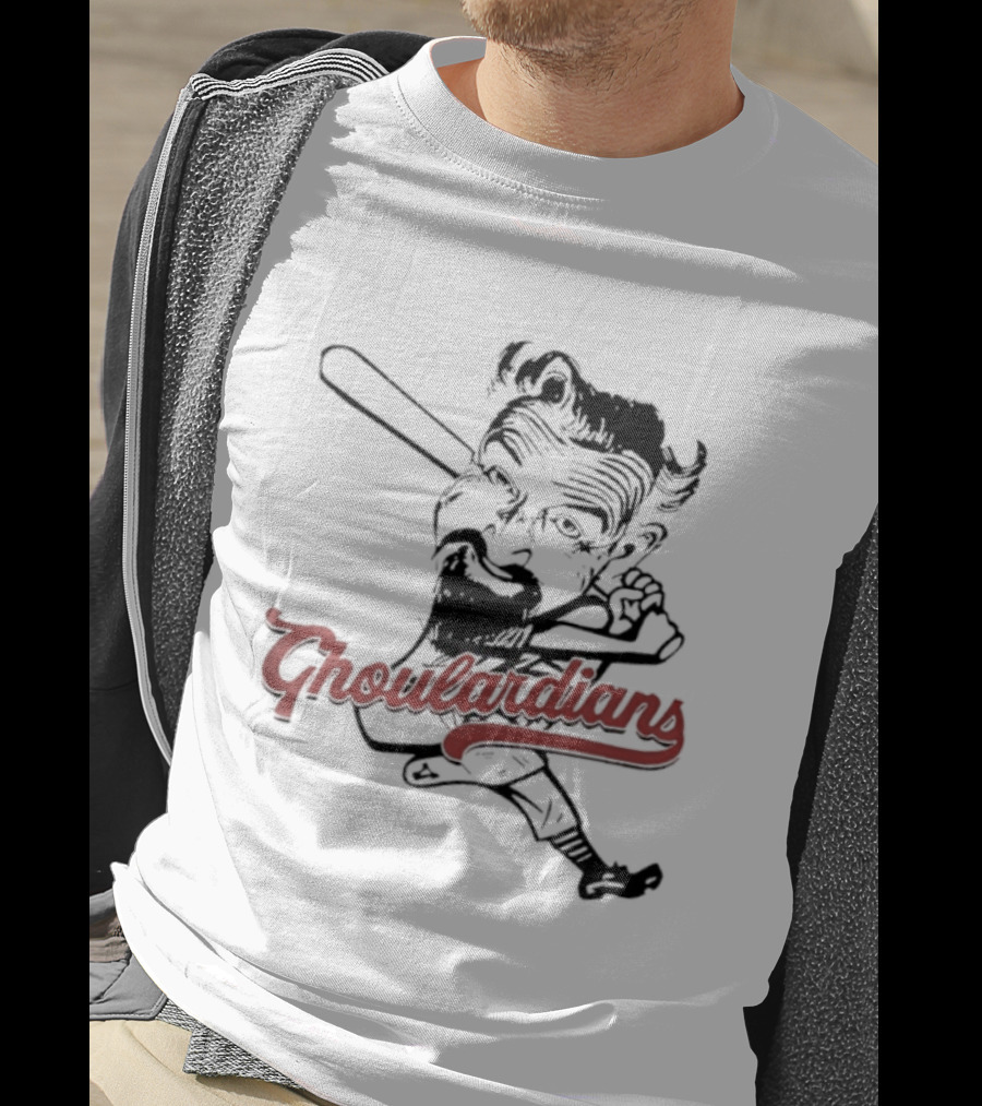 Cleveland Ghoulardians Vintage Monster Baseball Bat Illustration T-Shirt
