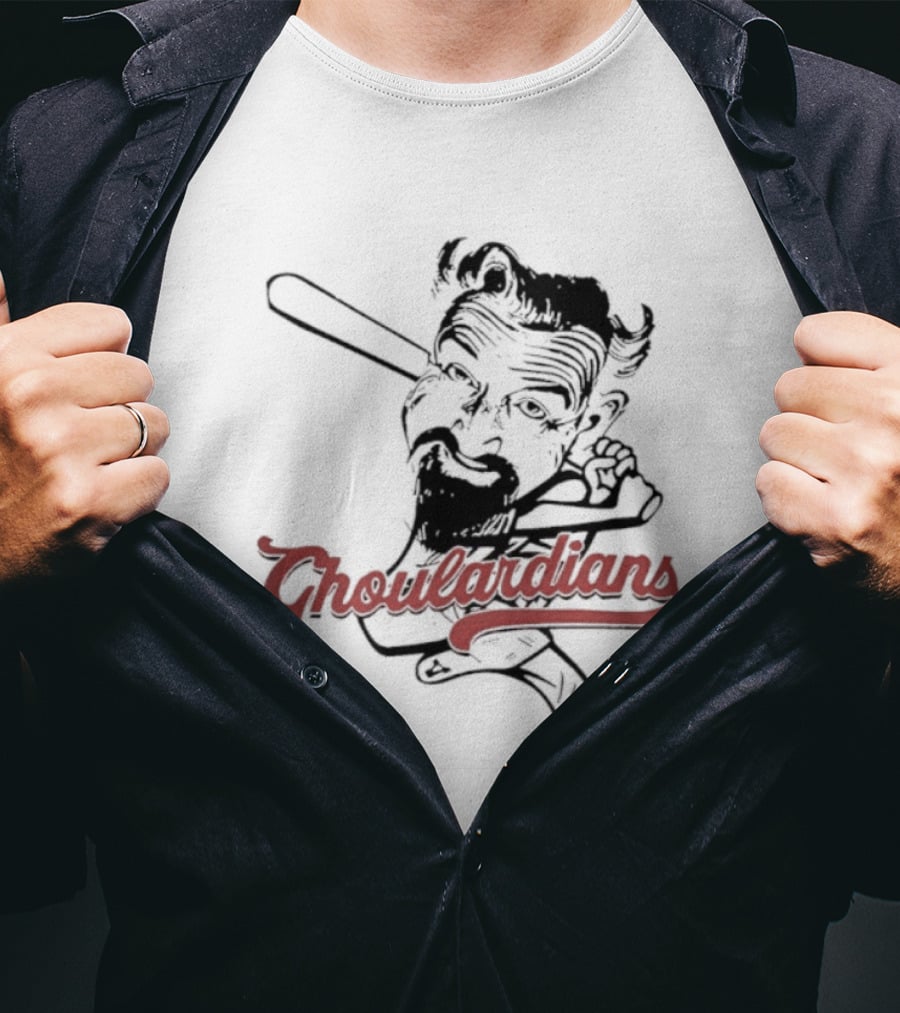 Cleveland Ghoulardians Vintage Monster Baseball Bat Illustration T-Shirt