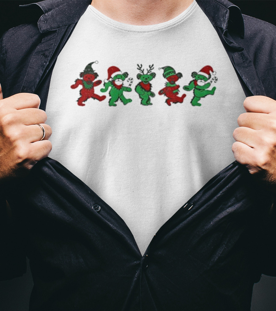 Grateful Dead Dancing Bears Christmas 2025 Holiday Cheer T-Shirt