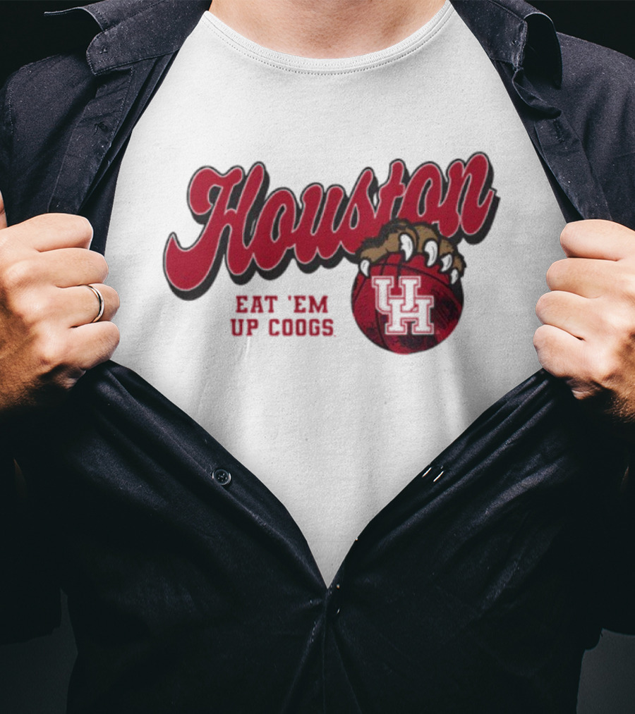Houston Cougars Claw UH Basketball Eat 'Em Up Coogs T-Shirt