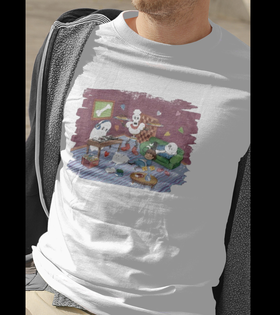 Undertale Square Enix Cozy Scene Papyrus Napstablook Frisk Sans Fun T-Shirt