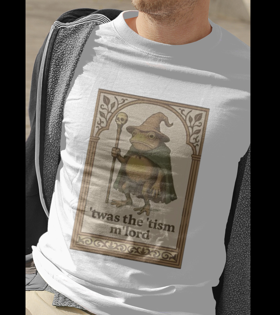 Wizard Frog 'twas The 'tism M'lord Magic Toad With Staff And Hat T-Shirt