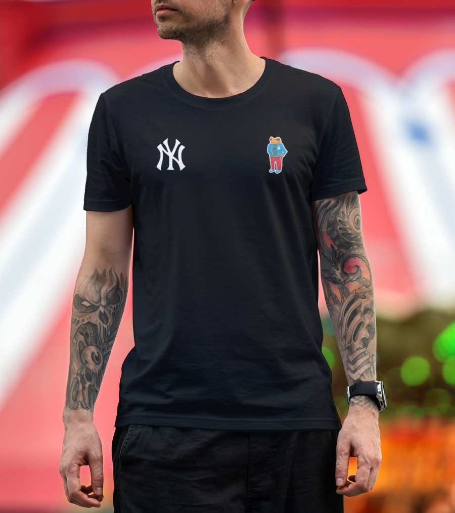 Bad Bunny New York Yankees Bear Blue Red Pants T-Shirt